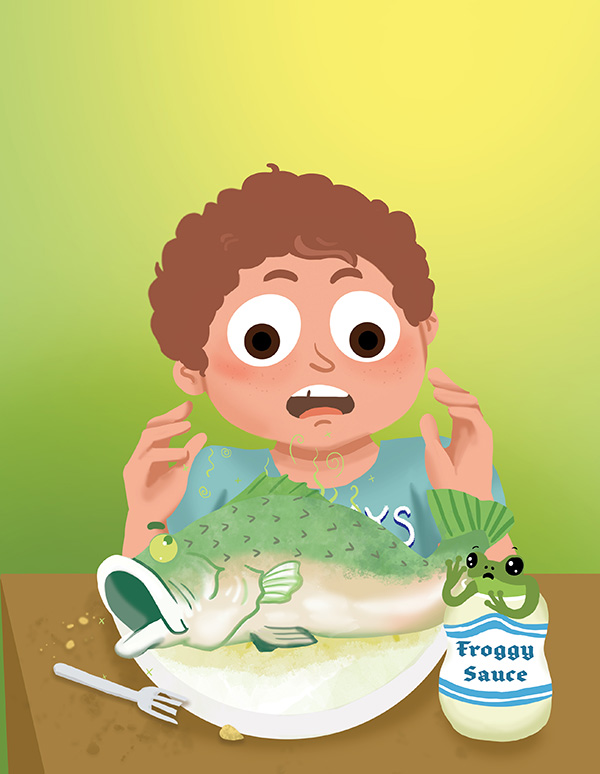 Fully illustrated book. Title: Freckly Fried Fish