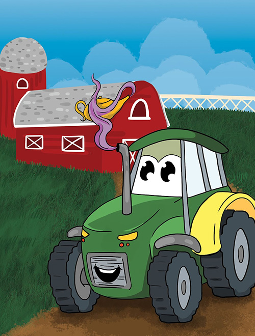 Fully illustrated book. Title: Greenie the Tractor Genie